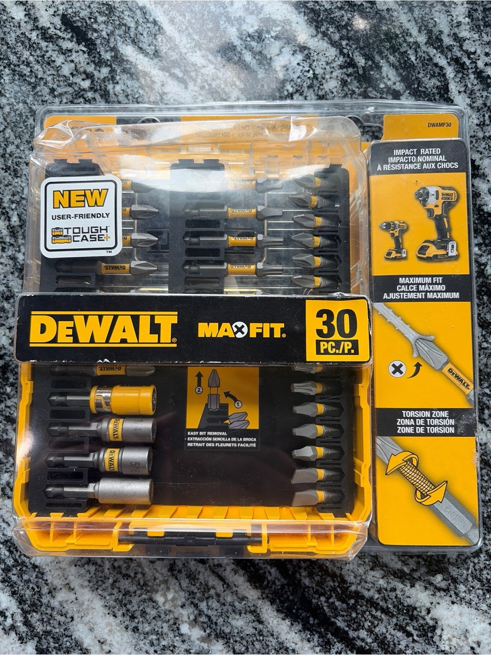 New DEWALT MAXFIT 30-Piece Impact Rated Screwdriving Bit Set ToughCase+ DWAMF30